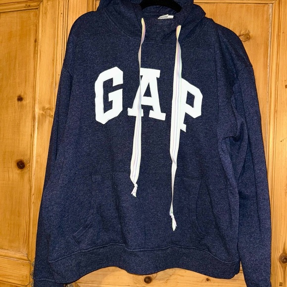 GAP Navy Hoodie with Multicolor Drawstrings - Picture 3 of 5